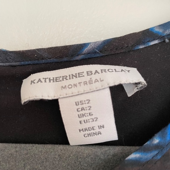 Katherine Barclay Montreal Abstract Print Blue Midi Shift Dress Size 2 - Picture 2 of 13